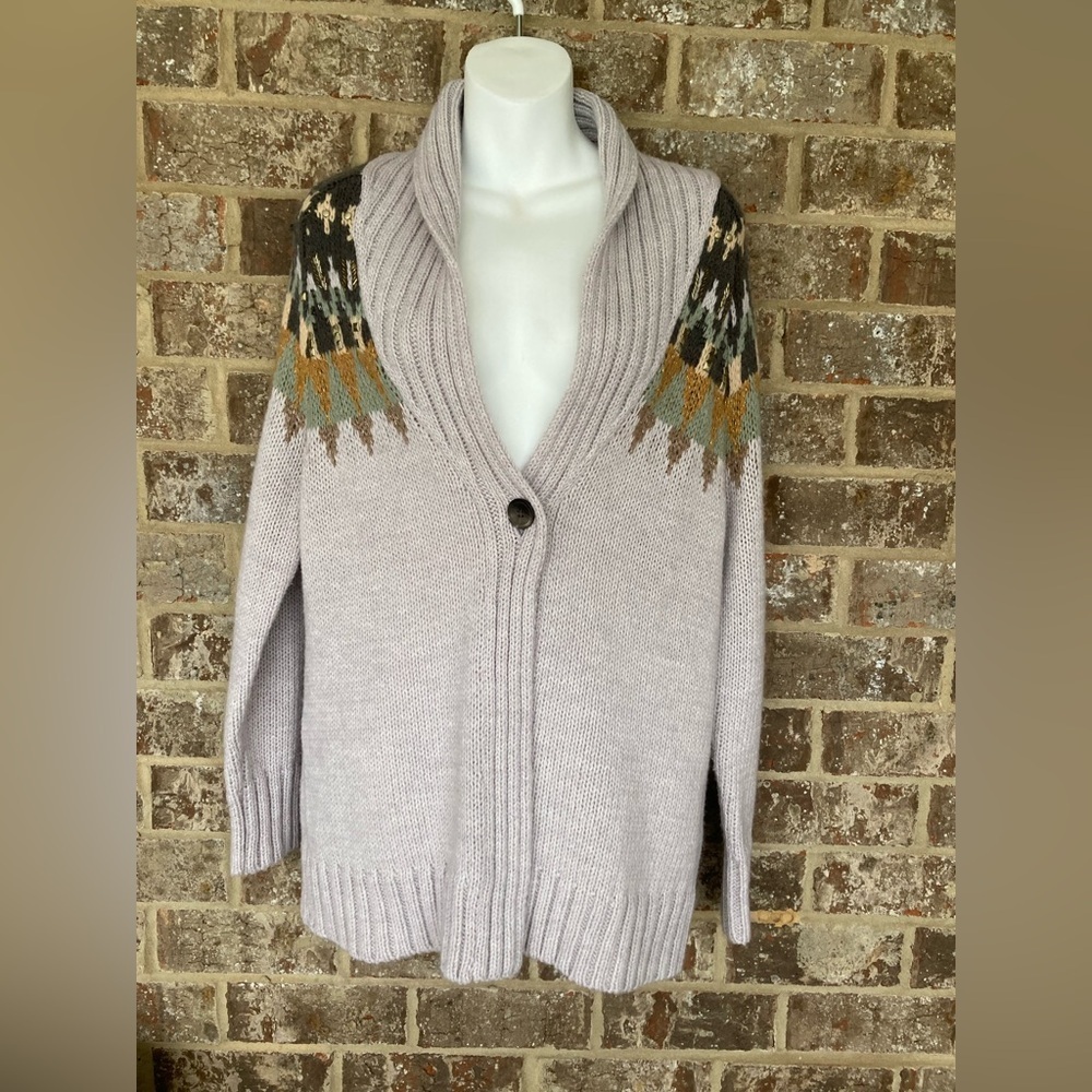 Coldwater Creek Fair Isle Single button cardigan  Women’s L